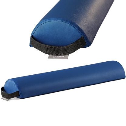 Półwałek rehabilitacyjny lędźwiowy do masażu ćwiczeń z uchwytem 64.5 x 15 x 7.5 cm niebieski