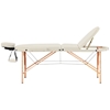 Stół łóżko do masażu przenośne składane z drewnianym stelażem Colmar Beige do 227 kg beżowe