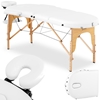 Stół łóżko do masażu przenośne składane z drewnianym stelażem Colmar White do 227 kg białe