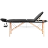 Stół łóżko do masażu przenośne składane z drewnianym stelażem Colmar Black do 227 kg czarne