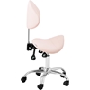 Krzesło kosmetyczne siodłowe z oparciem obrotowe regulowane MANNHEIM POWDER PINK różowe