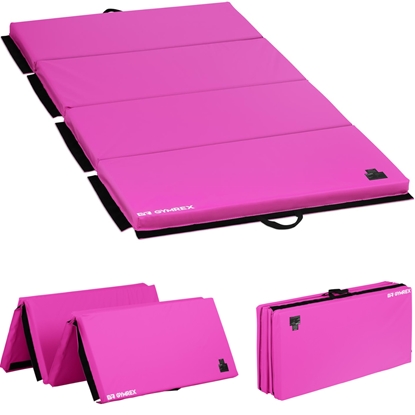 Mata materac gimnastyczny rehabilitacyjny składany 200 x 100 x 5 cm różowy
