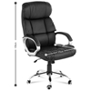 Fotel krzesło biurowe obrotowe regulowane z funkcją odchylenia do 180 kg CZARNY