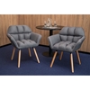 Krzesło fotel tapicerowany do salonu biura nowoczesny CIEMNOSZARY