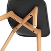 Krzesło skandynawskie z drewnianymi nogami nowoczesne maks. 150 kg 2 szt. CZARNE