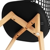 Krzesło skandynawskie z drewnianymi nogami do domu restauracji maks. 150 kg 4 szt. CZARNE