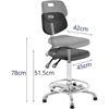 Krzesło robocze warsztatowe z oparciem podnóżkiem CHROM do 120 kg 515-780 mm czarne