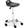 Taboret krzesło robocze warsztatowe CHROM do 120 kg 420-555 mm czarne