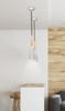Lampa wisząca biała + drewno Trosa Ledea 50101265