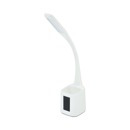 Lampka LED EMMA Biała z przybornikiem i wyświetlaczem