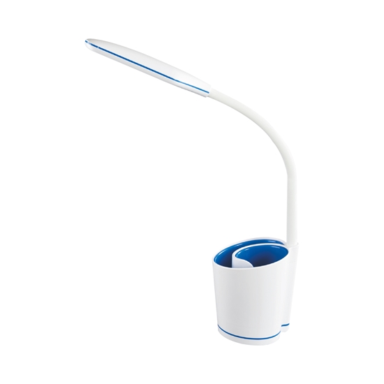 Lampka LED ELSA  z przybornikiem biało/niebieska