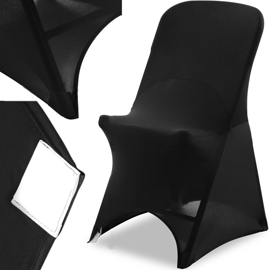 Pokrowiec elastyczny uniwersalny na krzesło czarny