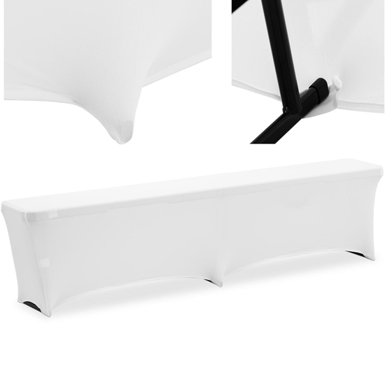Pokrowiec elastyczny uniwersalny na ławkę 182 x 28 cm biały