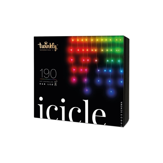 Inteligentne sople LED - Twinkly Icicles 190 LED RGB - 5x0,7 m
