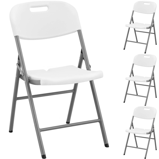 Krzesło cateringowe bankietowe ogrodowe składane 40 x 38 cm białe - 4 szt.