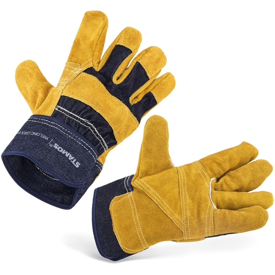 Rękawice rękawiczki ochronne robocze skórzane z mankietami M