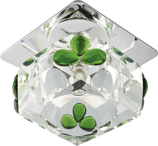 Oprawa stropowa Candellux G4stała kryształ dekoracyjna kostka zielony 20W 