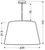 Lampa wisząca brązowa tkany abażur ze wzorem 60W E27 Kaszmir Candellux 31-21038