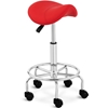 Taboret stołek hoker kosmetyczny siodłowy na kółkach Frankfurt do 150 kg czerwony