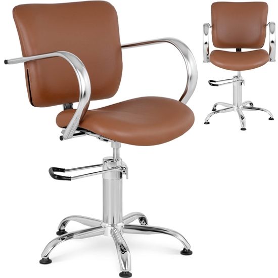 Fotel krzesło fryzjerskie barberskie kosmetyczne London Brown brązowe