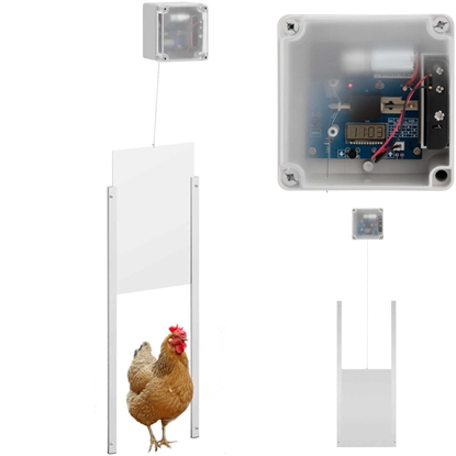 Automatyczna klapa drzwi do kurnika z czujnikiem światła zasilaniem bateryjnym LCD